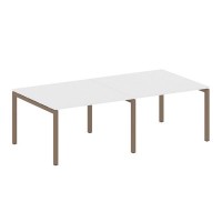 Metal System Quattro 5x5 50БП.ПРГ-2.2 (Белый/Мокко) Переговорный стол на П-образном м/к