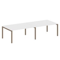 Metal System Quattro 5x5 50БП.ПРГ-2.4 (Белый/Мокко) Переговорный стол на П-образном м/к
