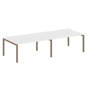 50БП.ПРГ-2.4 (Белый/Мокко) Переговорный стол на П-образном м/к