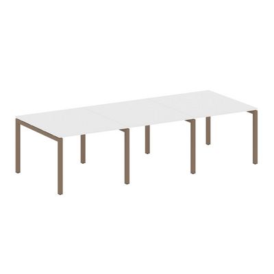 Metal System Quattro 5x5 50БП.ПРГ-3.1 (Белый/Мокко) Переговорный стол на П-образном м/к