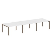 Metal System Quattro 5x5 50БП.ПРГ-3.3 (Белый/Мокко) Переговорный стол на П-образном м/к