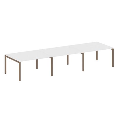 Metal System Quattro 5x5 50БП.ПРГ-3.3 (Белый/Мокко) Переговорный стол на П-образном м/к