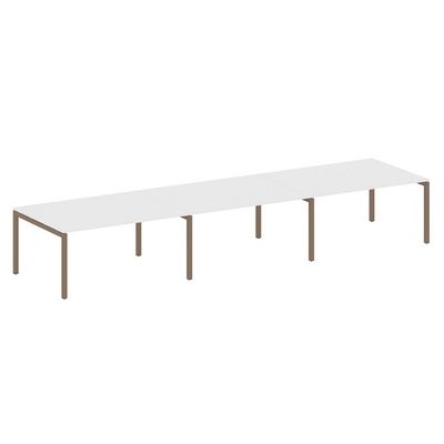 Metal System Quattro 5x5 50БП.ПРГ-3.4 (Белый/Мокко) Переговорный стол на П-образном м/к