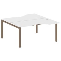 Metal System Quattro 5x5 50БП.РАС-СА-2.1 (Белый/Мокко) Рабочая станция криволинейная на П-образном м/к