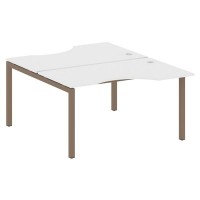 Metal System Quattro 5x5 50БП.РАС-СА-2.2 (Белый/Мокко) Рабочая станция криволинейная на П-образном м/к