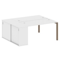 Metal System Quattro 5x5 50БП.РС-СШК-1.3 (Белый/Мокко) Рабочая станция на П-образном м/к с опорным шкафом-купе