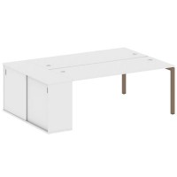 Metal System Quattro 5x5 50БП.РС-СШК-1.5 (Белый/Мокко) Рабочая станция на П-образном м/к с опорным шкафом-купе