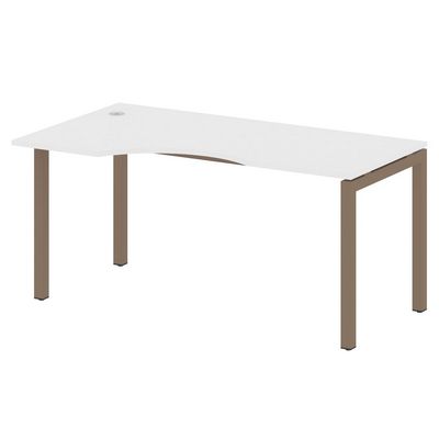 Metal System Quattro 5x5 50БП.СА-1 Л (Белый/Мокко) Стол криволинейный левый на П-образном м/к