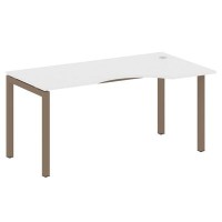 Metal System Quattro 5x5 50БП.СА-1 Пр (Белый/Мокко) Стол криволинейный правый на П-образном м/к