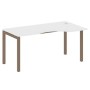 Metal System Quattro 5x5 50БП.СА-1 Пр (Белый/Мокко) Стол криволинейный правый на П-образном м/к