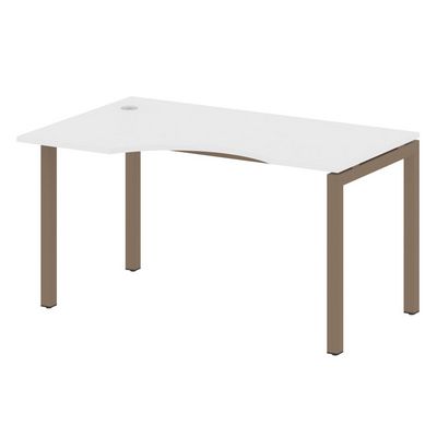 Metal System Quattro 5x5 50БП.СА-2 Л (Белый/Мокко) Стол криволинейный левый на П-образном м/к