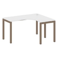 Metal System Quattro 5x5 50БП.СА-3 Пр (Белый/Мокко) Стол криволинейный правый на П-образном м/к