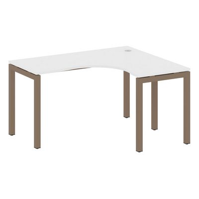 Metal System Quattro 5x5 50БП.СА-3 Пр (Белый/Мокко) Стол криволинейный правый на П-образном м/к