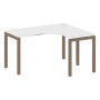 Metal System Quattro 5x5 50БП.СА-3 Пр (Белый/Мокко) Стол криволинейный правый на П-образном м/к