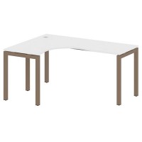 Metal System Quattro 5x5 50БП.СА-4 Л (Белый/Мокко) Стол криволинейный левый на П-образном м/к