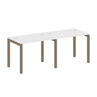 Metal System Quattro 5x5 50БП.СМ-2.1 (Белый/Мокко) Рабочая станция на 2 раб.места на П-образном м/к