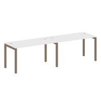 Metal System Quattro 5x5 50БП.СМ-2.3 (Белый/Мокко) Рабочая станция на 2 раб.места на П-образном м/к