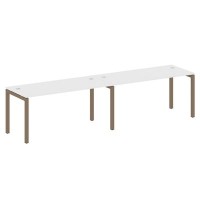 Metal System Quattro 5x5 50БП.СМ-2.4 (Белый/Мокко) Рабочая станция на 2 раб.места на П-образном м/к