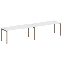 Metal System Quattro 5x5 50БП.СМ-2.5 (Белый/Мокко) Рабочая станция на 2 раб.места на П-образном м/к