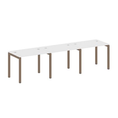 Metal System Quattro 5x5 50БП.СМ-3.1 (Белый/Мокко) Рабочая станция на 3 раб.места на П-образном м/к