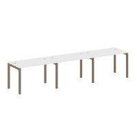 Metal System Quattro 5x5 50БП.СМ-3.2 (Белый/Мокко) Рабочая станция на 3 раб.места на П-образном м/к