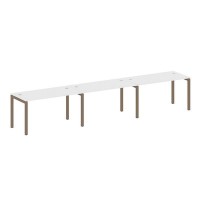 Metal System Quattro 5x5 50БП.СМ-3.3 (Белый/Мокко) Рабочая станция на 3 раб.места на П-образном м/к