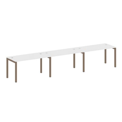 Metal System Quattro 5x5 50БП.СМ-3.3 (Белый/Мокко) Рабочая станция на 3 раб.места на П-образном м/к