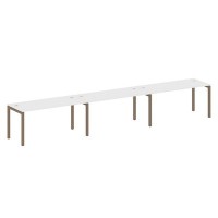 Metal System Quattro 5x5 50БП.СМ-3.4 (Белый/Мокко) Рабочая станция на 3 раб.места на П-образном м/к