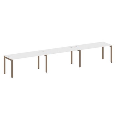 Metal System Quattro 5x5 50БП.СМ-3.4 (Белый/Мокко) Рабочая станция на 3 раб.места на П-образном м/к