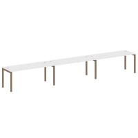 Metal System Quattro 5x5 50БП.СМ-3.5 (Белый/Мокко) Рабочая станция на 3 раб.места на П-образном м/к