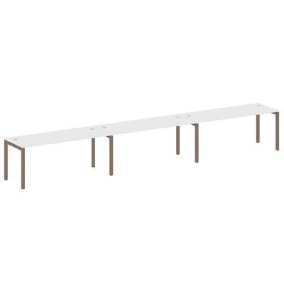 Metal System Quattro 5x5 50БП.СМ-3.5 (Белый/Мокко) Рабочая станция на 3 раб.места на П-образном м/к