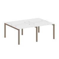 Metal System Quattro 5x5 50БП.СМ-4.1 (Белый/Мокко) Рабочая станция на 4 раб.места на П-образном м/к