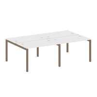 Metal System Quattro 5x5 50БП.СМ-4.2 (Белый/Мокко) Рабочая станция на 4 раб.места на П-образном м/к