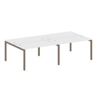 Metal System Quattro 5x5 50БП.СМ-4.3 (Белый/Мокко) Рабочая станция на 4 раб.места на П-образном м/к