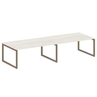 Metal System Quattro 5x5 50БО.ПРГ-2.5 (Дуб наварра/Мокко) Переговорный стол на О-образном м/к