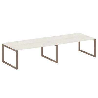 Metal System Quattro 5x5 50БО.ПРГ-2.5 (Дуб наварра/Мокко) Переговорный стол на О-образном м/к