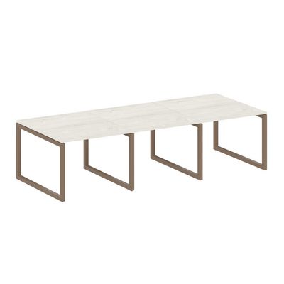 Metal System Quattro 5x5 50БО.ПРГ-3.1 (Дуб наварра/Мокко) Переговорный стол на О-образном м/к