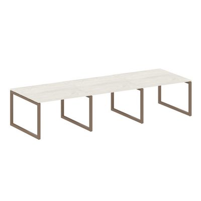 Metal System Quattro 5x5 50БО.ПРГ-3.2 (Дуб наварра/Мокко) Переговорный стол на О-образном м/к