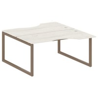 Metal System Quattro 5x5 50БО.РАС-СА-2.1 (Дуб наварра/Мокко) Рабочая станция криволинейная на О-образном м/к