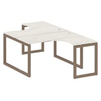 Metal System Quattro 5x5 50БО.РАС-СА-2.3 (Дуб наварра/Мокко) Рабочая станция криволинейная на О-образном м/к