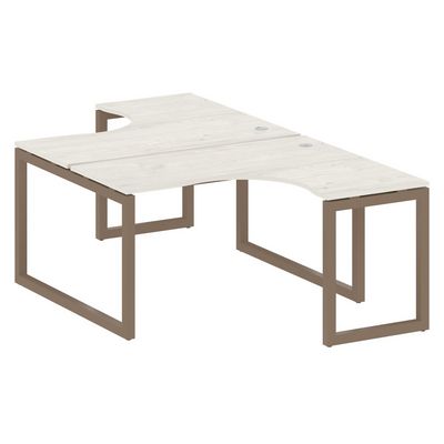 Metal System Quattro 5x5 50БО.РАС-СА-2.3 (Дуб наварра/Мокко) Рабочая станция криволинейная на О-образном м/к