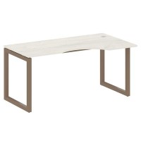 Metal System Quattro 5x5 50БО.СА-1 Пр (Дуб наварра/Мокко) Стол криволинейный правый на О-образном м/к