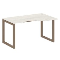 Metal System Quattro 5x5 50БО.СА-2 Пр (Дуб наварра/Мокко) Стол криволинейный правый на О-образном м/к