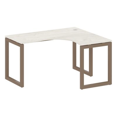 Metal System Quattro 5x5 50БО.СА-3 Пр (Дуб наварра/Мокко) Стол криволинейный правый на О-образном м/к