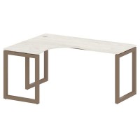 Metal System Quattro 5x5 50БО.СА-4 Л (Дуб наварра/Мокко) Стол криволинейный левый на О-образном м/к