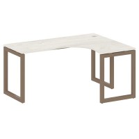 Metal System Quattro 5x5 50БО.СА-4 Пр (Дуб наварра/Мокко) Стол криволинейный правый на О-образном м/к