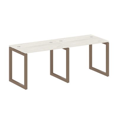 Metal System Quattro 5x5 50БО.СМ-2.1 (Дуб наварра/Мокко) Рабочая станция на 2 раб.места на О-образном м/к