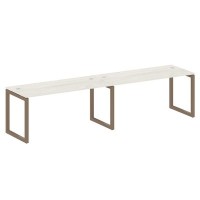 Metal System Quattro 5x5 50БО.СМ-2.4 (Дуб наварра/Мокко) Рабочая станция на 2 раб.места на О-образном м/к