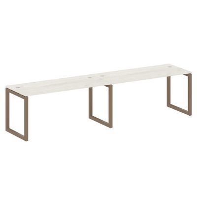 Metal System Quattro 5x5 50БО.СМ-2.4 (Дуб наварра/Мокко) Рабочая станция на 2 раб.места на О-образном м/к