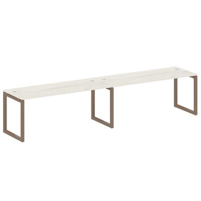 Metal System Quattro 5x5 50БО.СМ-2.5 (Дуб наварра/Мокко) Рабочая станция на 2 раб.места на О-образном м/к